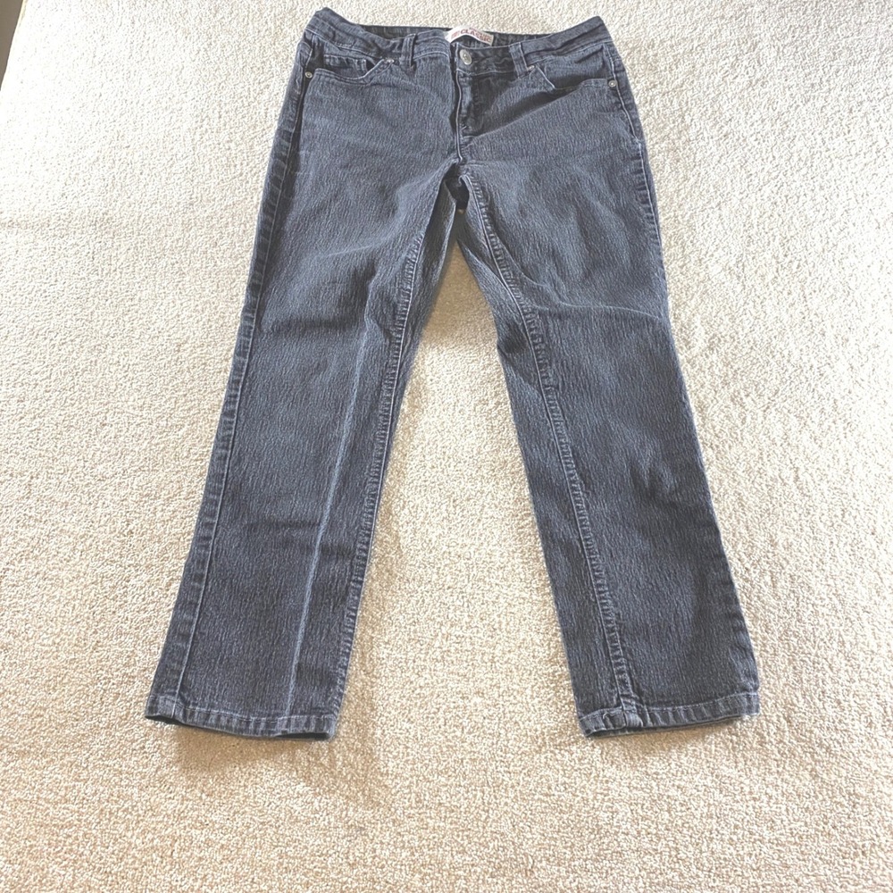 Faded Glory Jeans Womens Petite 10 Black Excellent Stretch Lean Classic Straight